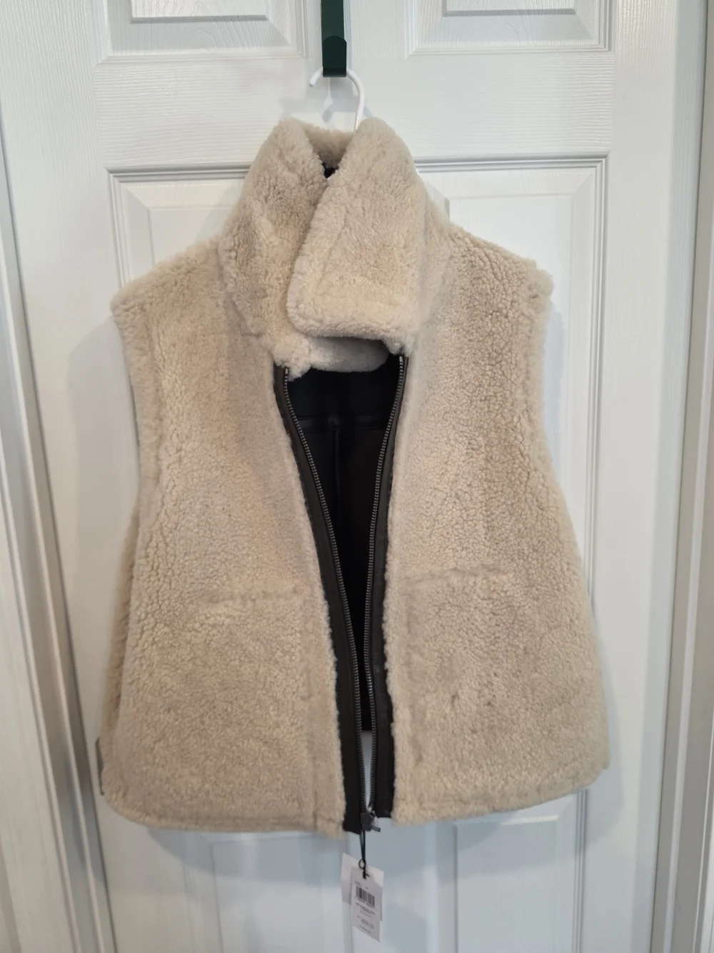 NWT Reversible Coach Brown Leather And Shearling Vest Sizes-M &L